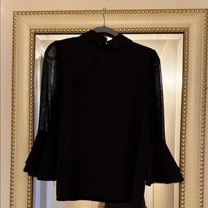 Gracia Elegant Black Top with Beaded Details